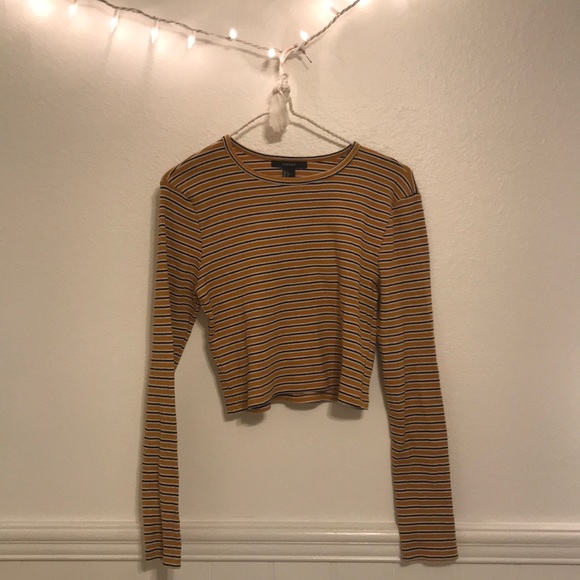 Forever 21 Tops - Striped crop top longsleeve